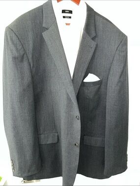 Joseph Abboud Men's Gray Two-Button Notch Lapel Blazer VGUC